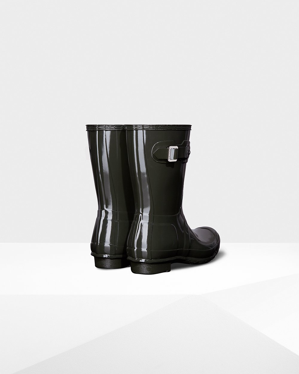 Hunter Original Gloss Short Rain Boots - Buy Womens Dark Olive - EXWAHU728